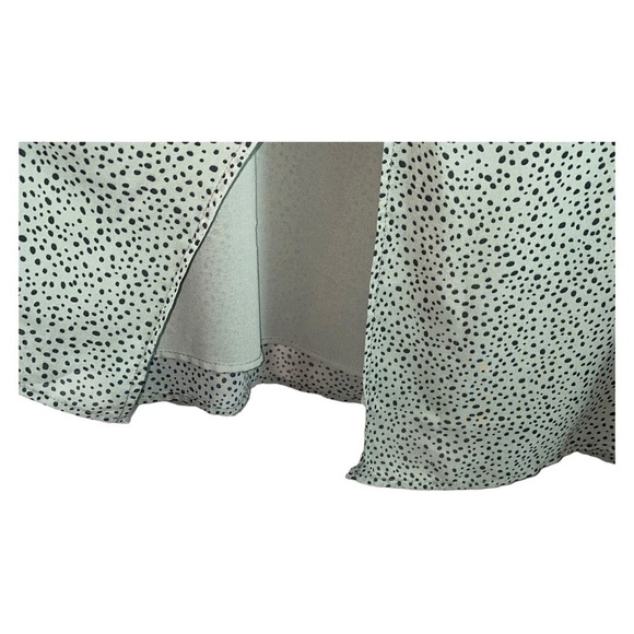 Ellos Plus Size Midi length long sleeve sage green w/black‎ dots print dress - Picture 5 of 9